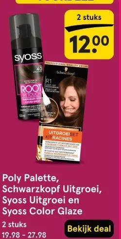 Aanbieding: Poly Palette, Schwarzkopf Uitgroei, Syoss Uitgroei en Syoss Color Glaze
