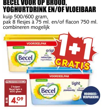 Aanbieding: BECEL VOOR OP BROOD, YOGHURTDRINK EN/OF VLOEIBAAR