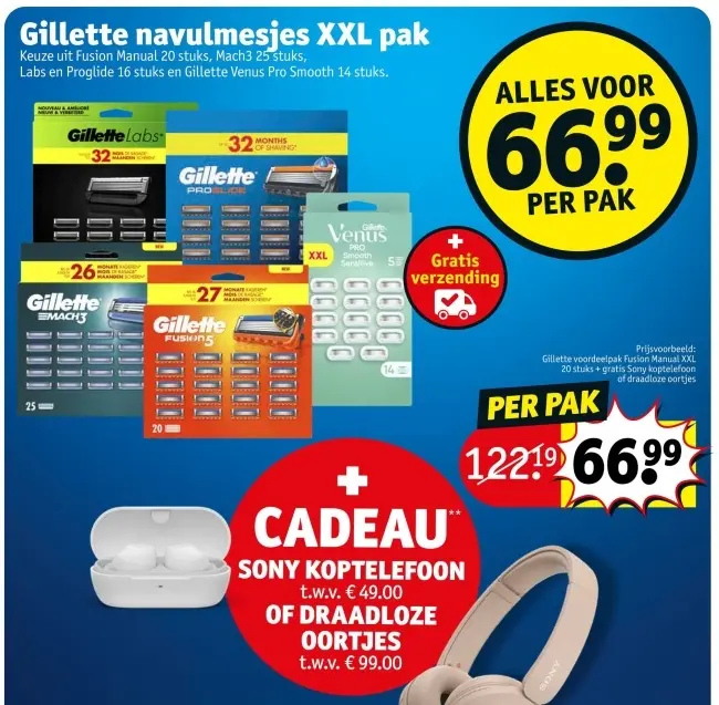 Promotie: Gillette navulmesjes XXL pak