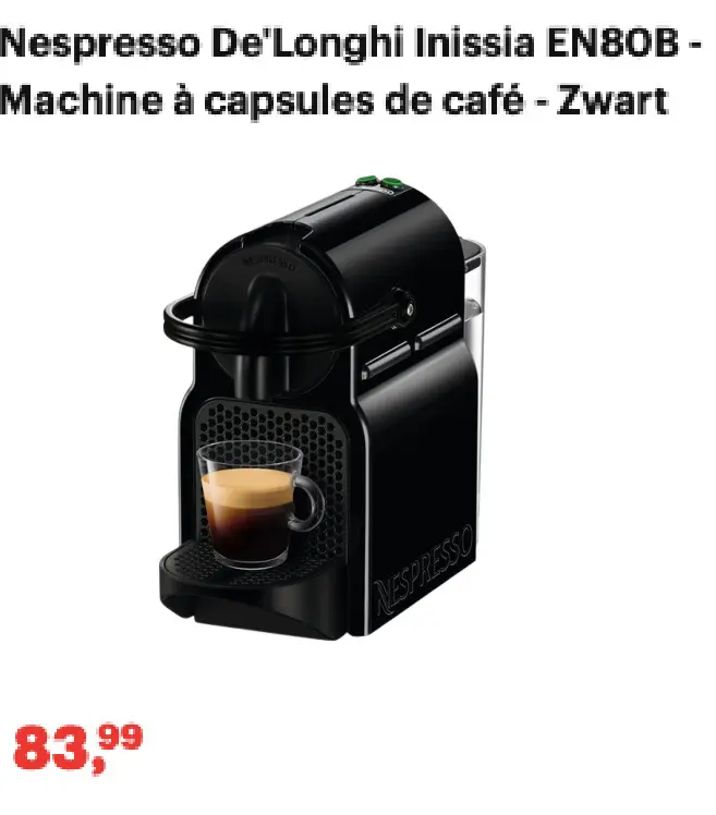 Offre: Nespresso De'Longhi Inissia EN8OB - Machine à