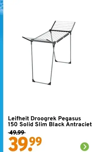 Aanbieding: Droogrek Pegasus 150 Solid Slim Black Antraci