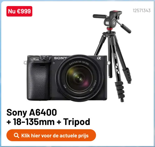Promotie: Sony A6400 + 18-135mm + Tripod