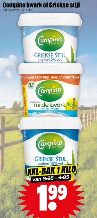 Aanbieding: Campina kwark of Griekse stijl