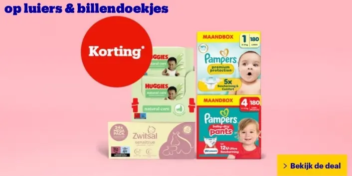 Aanbieding: Korting op luiers en billendoekjes