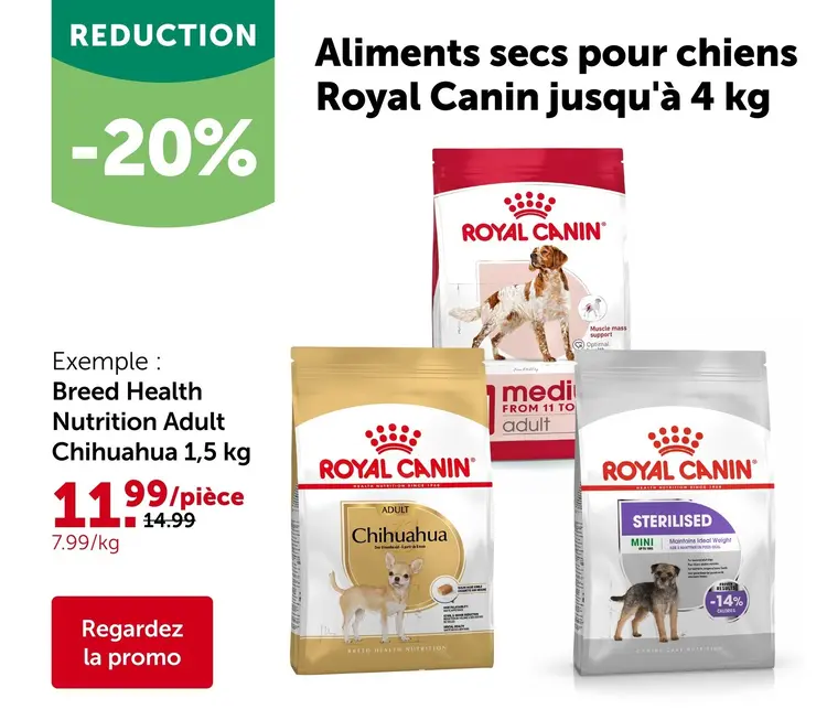 Offre: Aliments secs pour chiens jusqu'à 4 kg