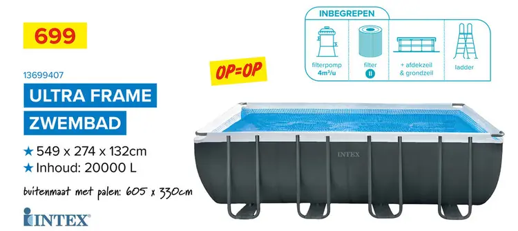 Promotie: Intex Ultra xtr Zwembad 26356GN - 549x274x132cm - Incl. Pomp Set