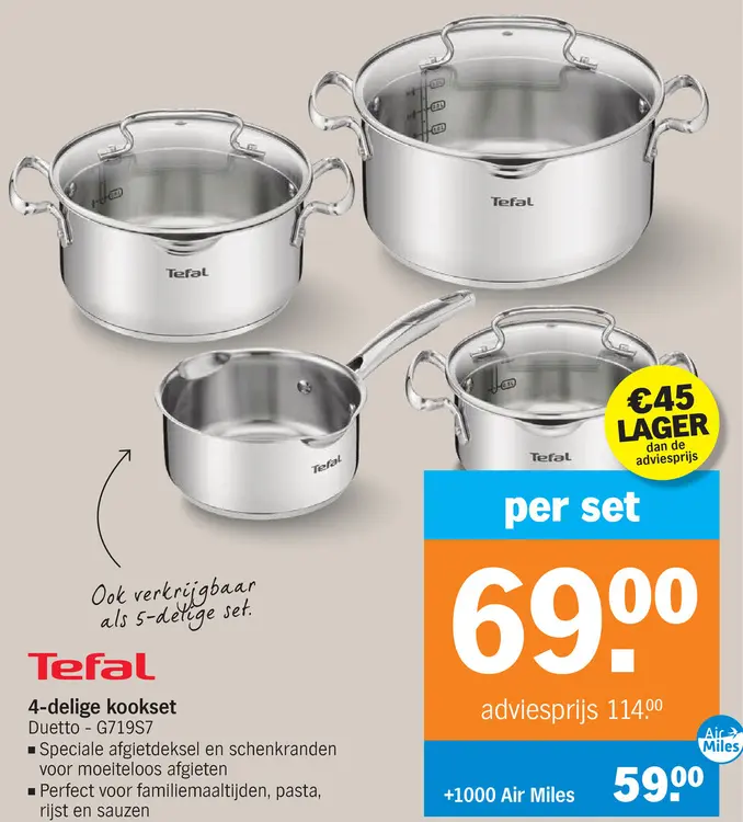 Aanbieding: 4-delige kookset Duetto - G719S7