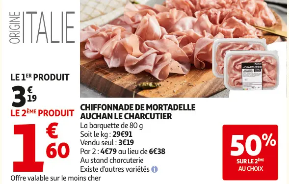 Promotie: Chiffonnade de mortadelle