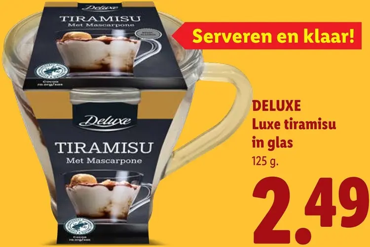 Aanbieding: Deluxe Luxe tiramisu in glas