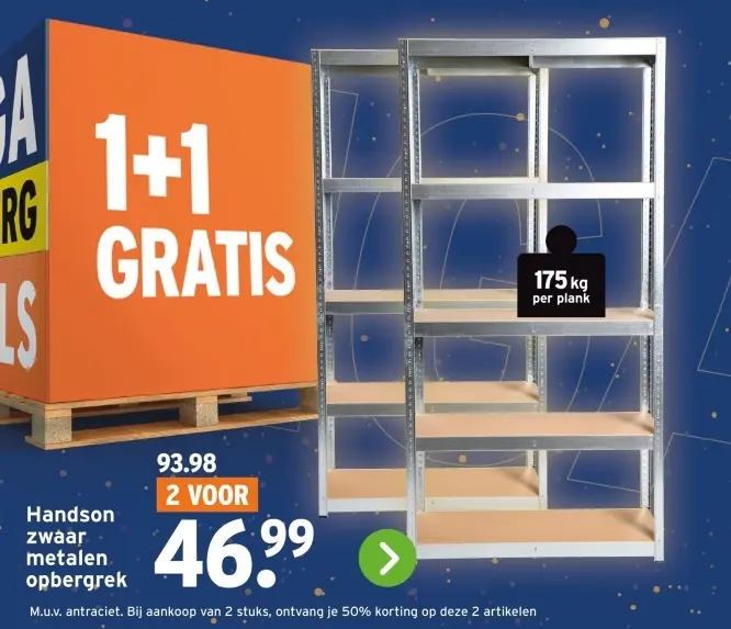Aanbieding: zwaar metalen opbergrek