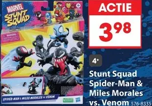 Aanbieding: Stunt Squad Spider-Man & Miles Morales vs. Venom