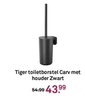 Aanbieding: Tiger toiletborstel Carv met houder Zwart