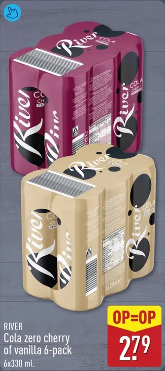 Aanbieding: Cola zero cherry of vanilla 6-pack