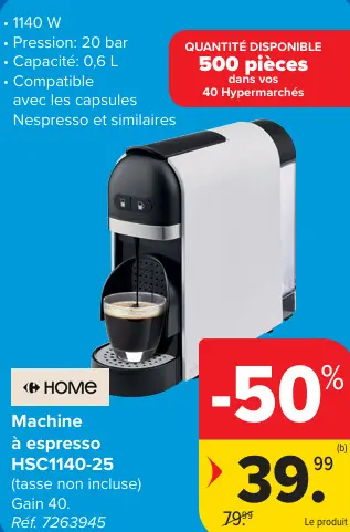 Offre: Machine à espresso HSC1140-25