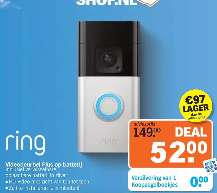 Aanbieding: Videodeurbel Plus op batterij