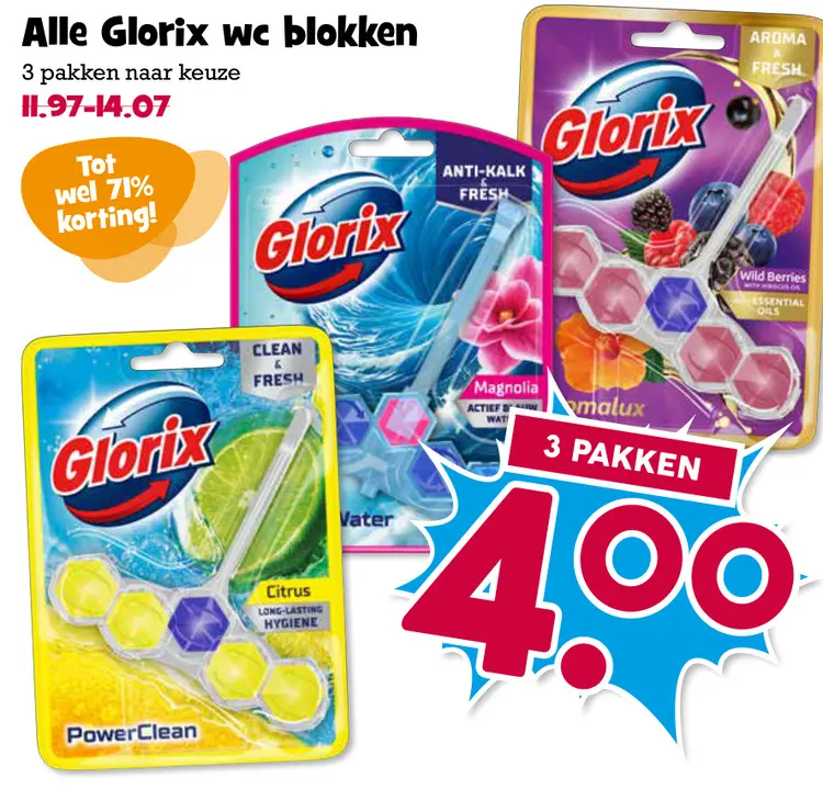Aanbieding: Glorix wc blokken
