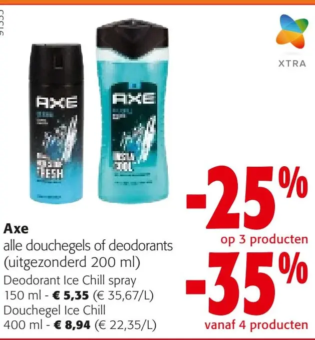 Aanbieding: Axe alle douchegels of deodorants (uitgezonderd 200 ml)