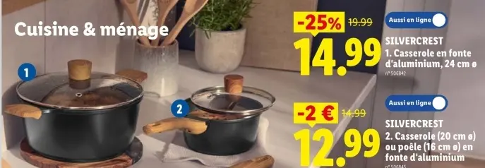 Offre: Casserole en fonte d'aluminium