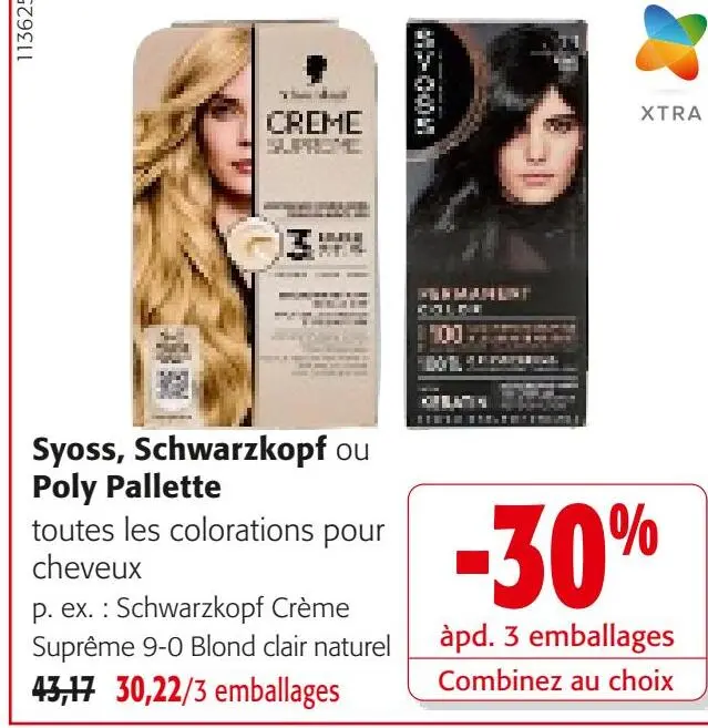 Offre: Syoss, Schwarzkopf ou Poly Pallette Colorations pour cheveux