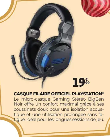 Offre: Casque filaire officiel PLAYSTATION®
