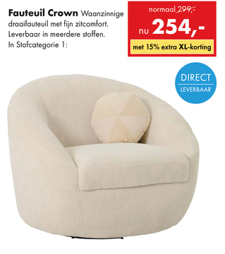 Aanbieding: Fauteuil Crown Waanzinnige draaifauteuil