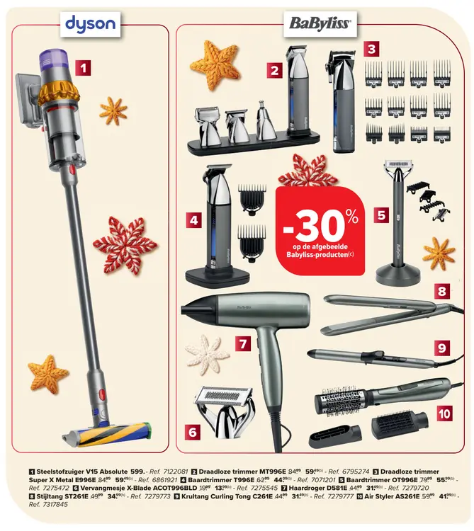 Promotie: Steelstofzuiger V15, draadloze trimmer, baardtrimmer, vervangmesje, haardroger, stijltang, krultang of Air Styler