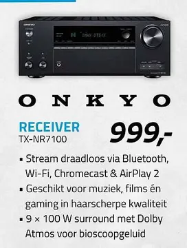 Aanbieding: Onkyo receiver tx-nr7100