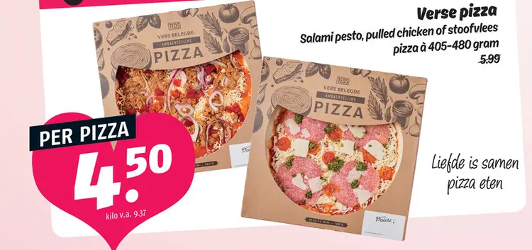 Aanbieding: Verse pizza