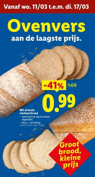 Promotie: Wit of bruin vierkant brood