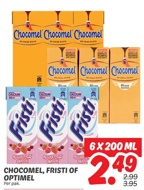 Aanbieding: Chocomel, Fristi of Optimel