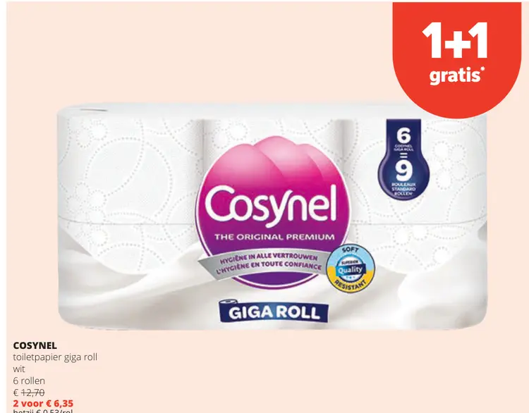 Aanbieding: Cosynel toiletpapier giga roll wit