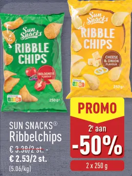 Aanbieding: SUN SNACKS® Ribbelchips