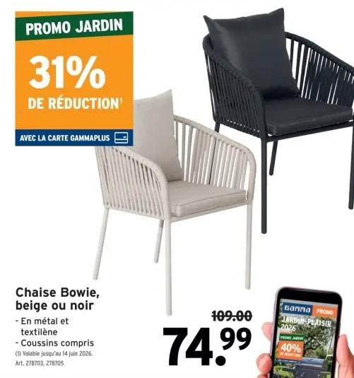 Offre: Chaise Bowie