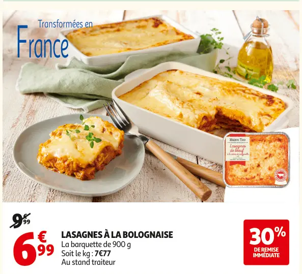 Offre: Lasagnes à la bolognaise