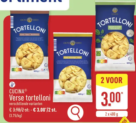Promotie: Verse tortelloni