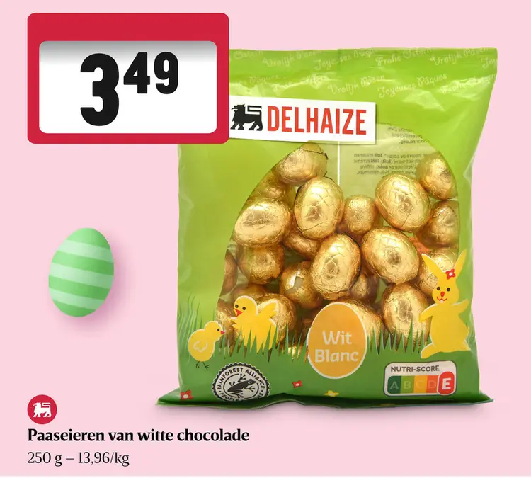 Promotie: Paaseieren van witte chocolade