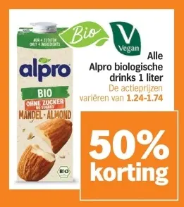 Aanbieding: Alle Alpro biologische drinks 1 liter