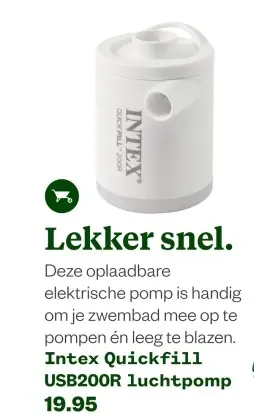 Aanbieding: Intex Quickfill USB200R luchtpomp