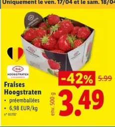 Offre: Fraises Hoogstraten