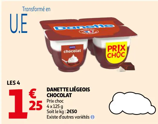 Promotie: Danette liégeois chocolat