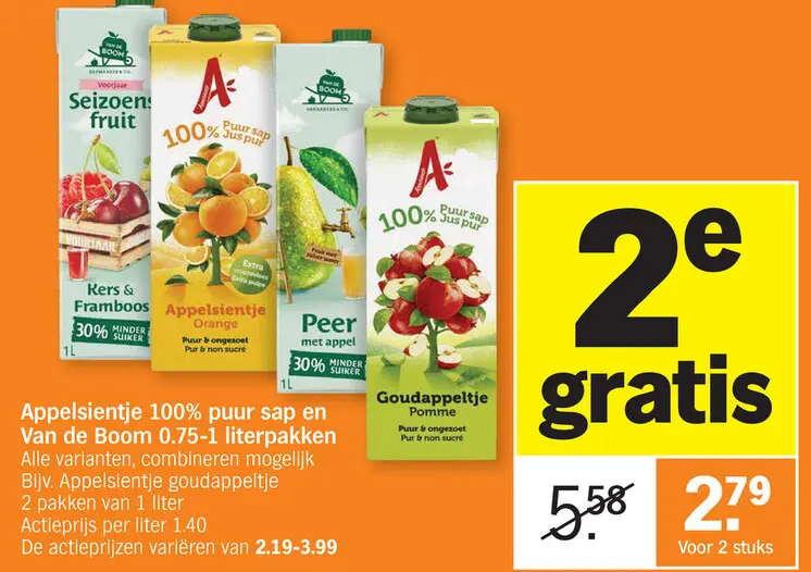 Promotie: Appelsientje 100% puur sap en Van de Boom