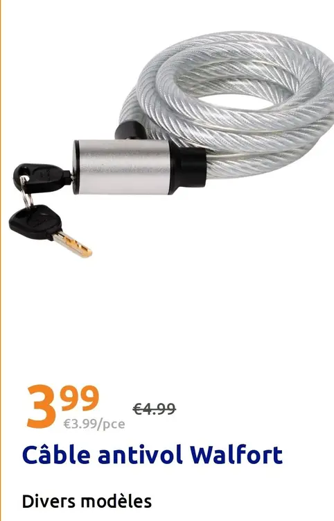 Offre: Câble antivol