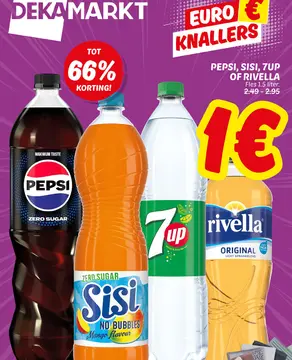 Aanbieding: Pepsi, SISI, 7UP of RIVELLA