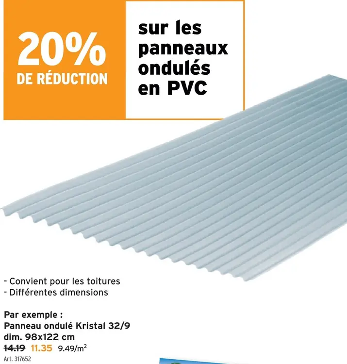 Offre: Panneau ondulé Kristal 32/9