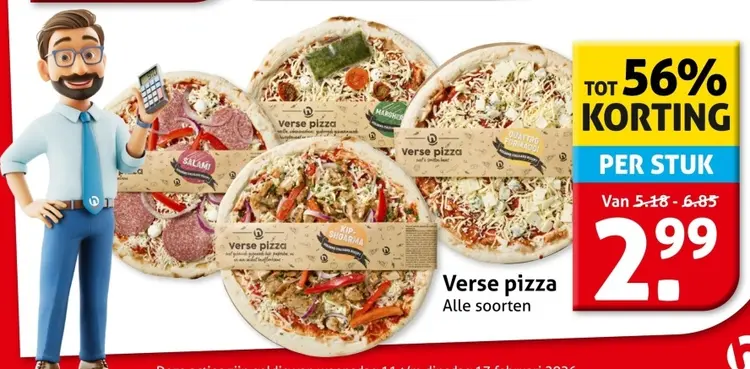 Aanbieding: Verse pizza