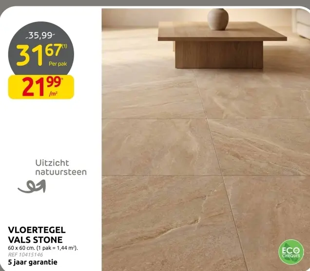 Promotie: Vloertegel vals stone