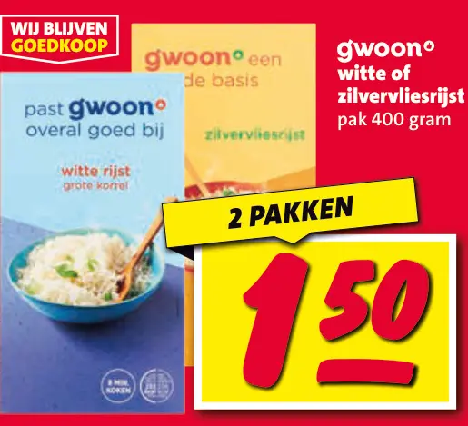 Aanbieding: witte of zilvervliesrijst