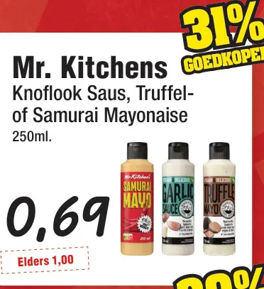 Aanbieding: Knoflook Saus, Truffel- of Samurai Mayonaise