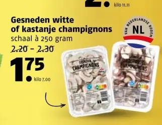 Aanbieding: Gesneden witte of kastanje champignons