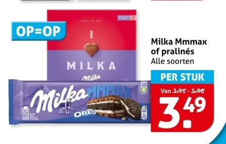 Aanbieding: Milka Mmmax of pralinés